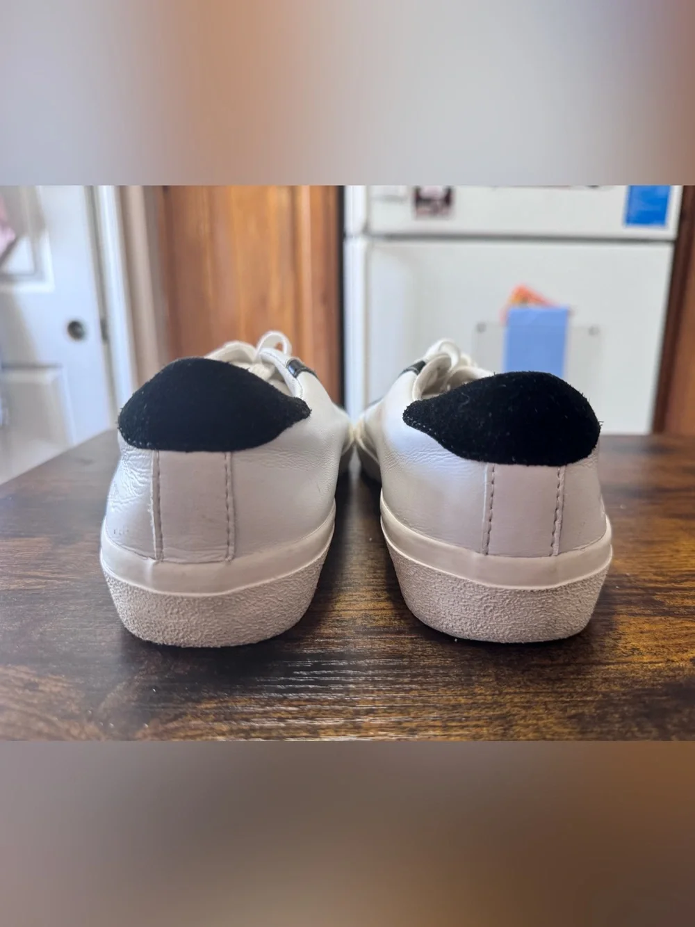 Madewell Sidewalk Low-Top Leather Sneakers White Black w6/m4.5